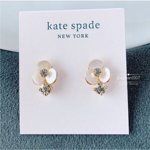 Kate Spade Gold and Cream Floral Earrings